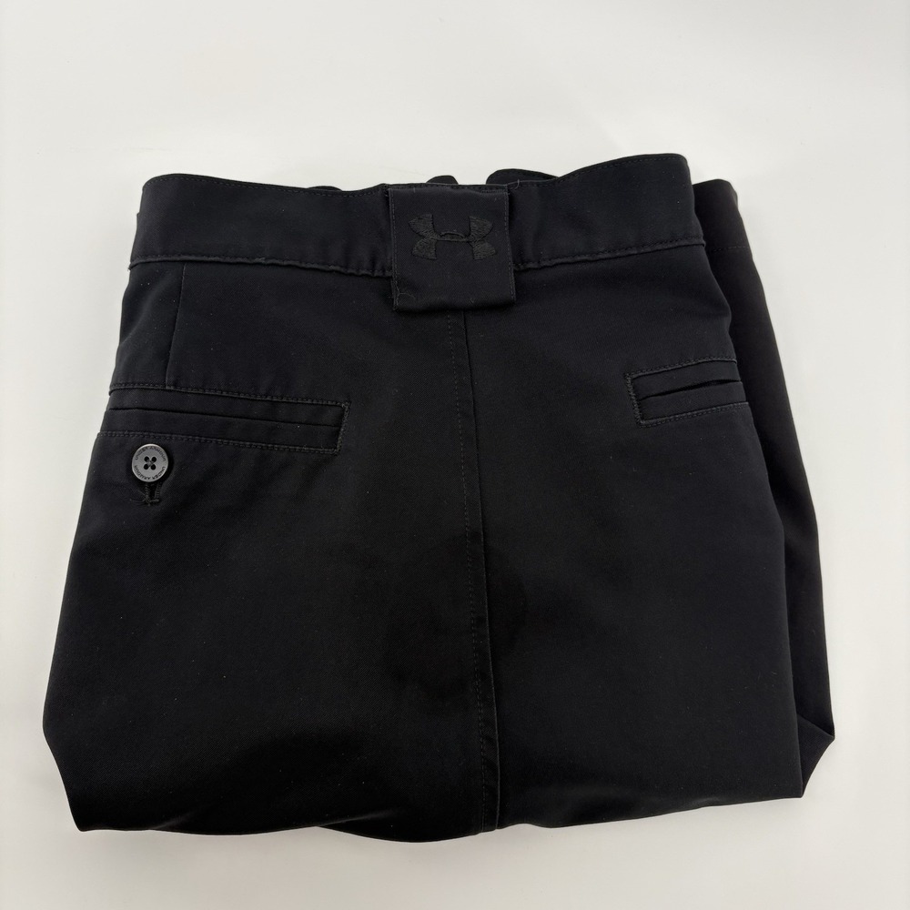 Under Armour Pleated Golf Shorts Polyester Black Chino Mens 34
